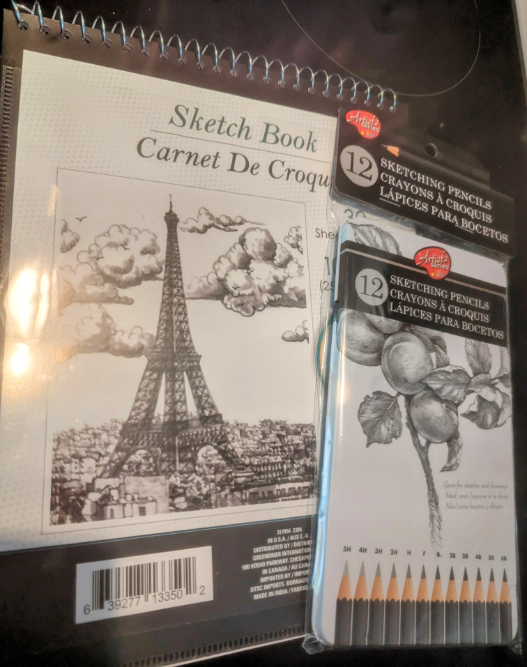 Artistic Series 12 Sketching Pencils With Sketch Book image indicator(8)