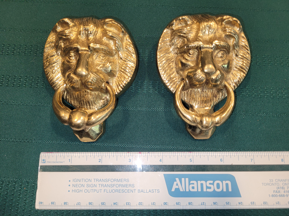 Brass Lion Head Door Knockers - photo 3