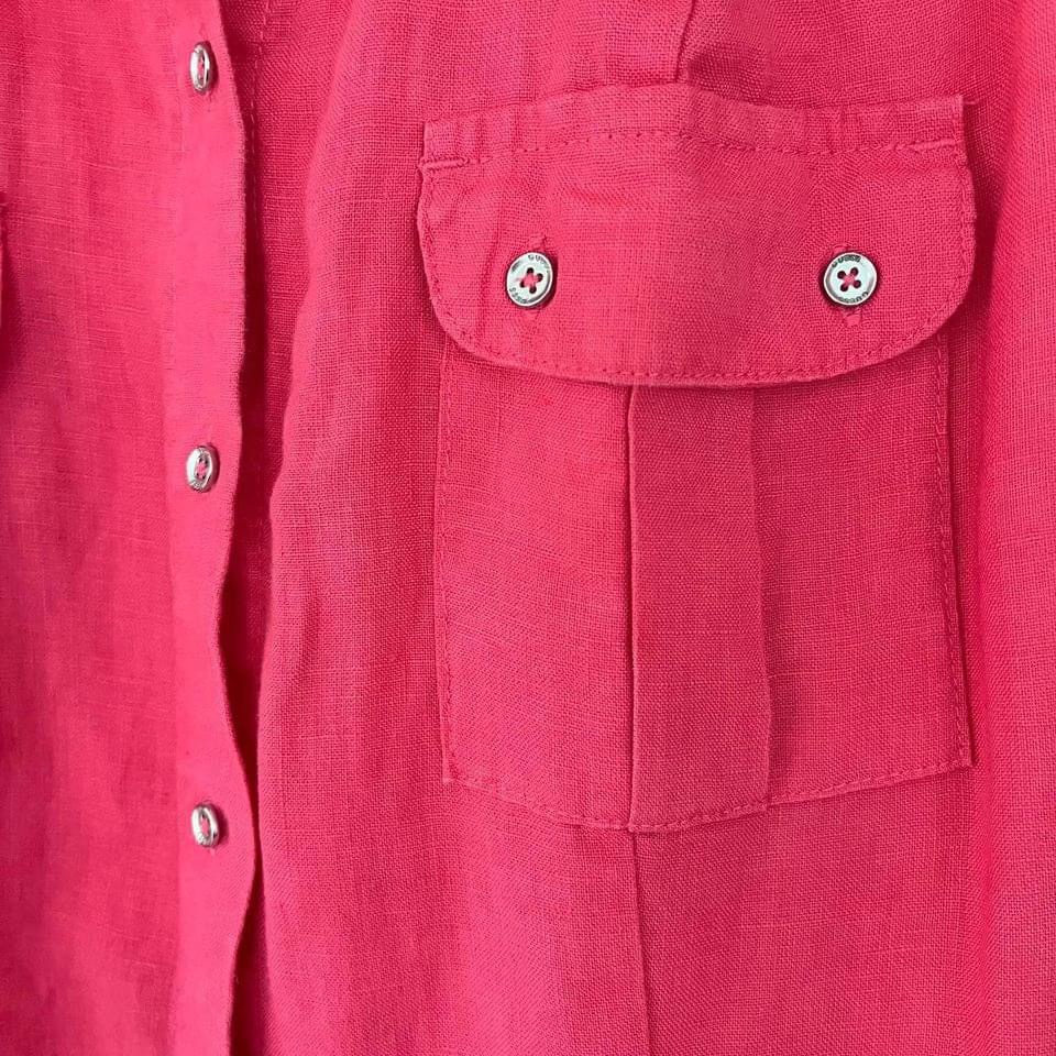 Guess Linen Coral Pink Sleeveless Shirt Dress Small image indicator(3)