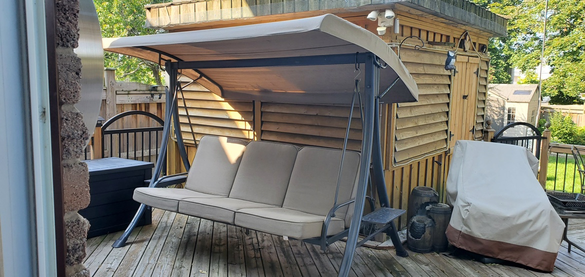 Three Person Patio Swing with canopy Warden & Steeles thumbnail