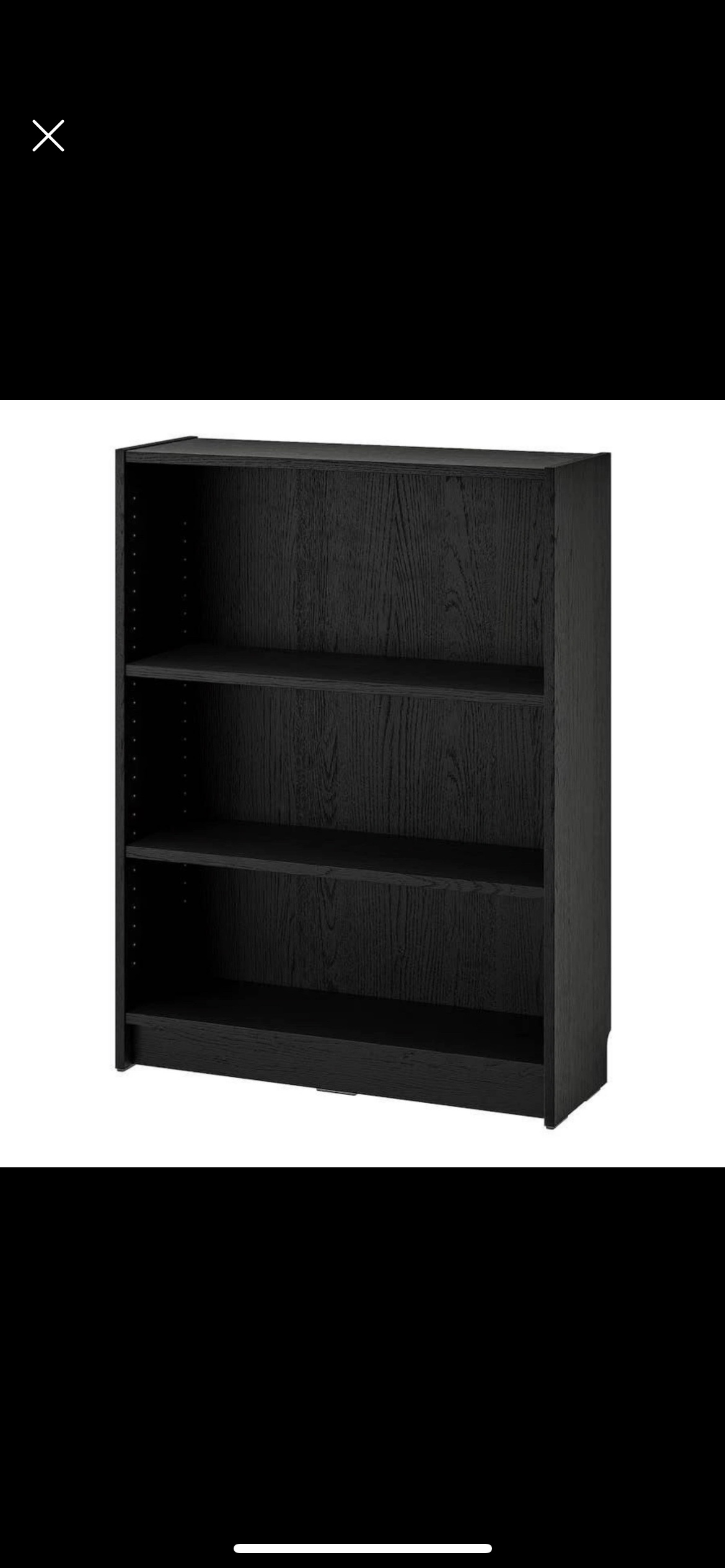 Black Bookshelf with Storage