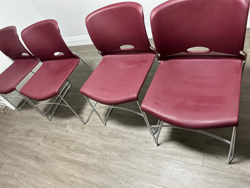 Set of 4 Burgundy Chairs - photo 2