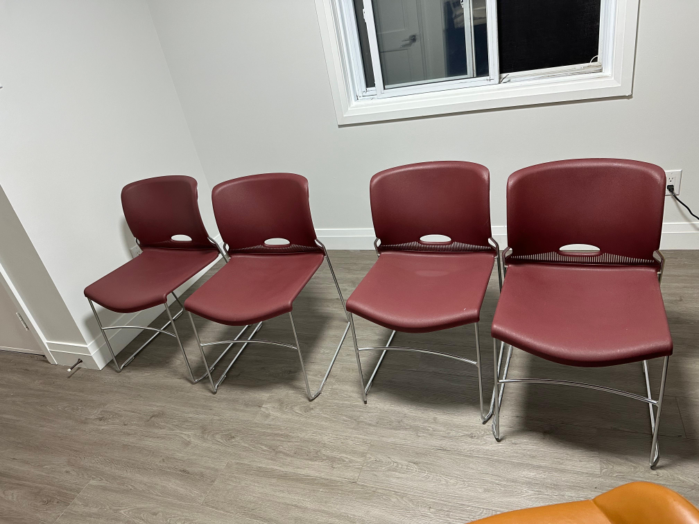 Set of 4 Burgundy Chairs - photo 4