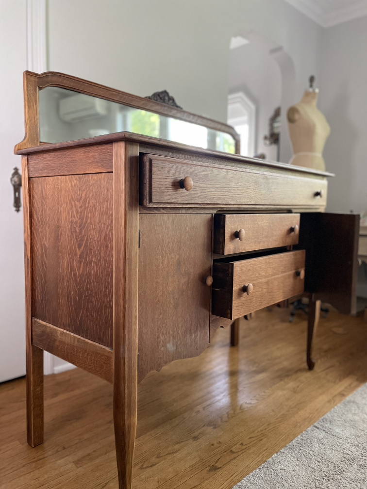 Antique Buffet/Sideboard with Mirror - photo 2