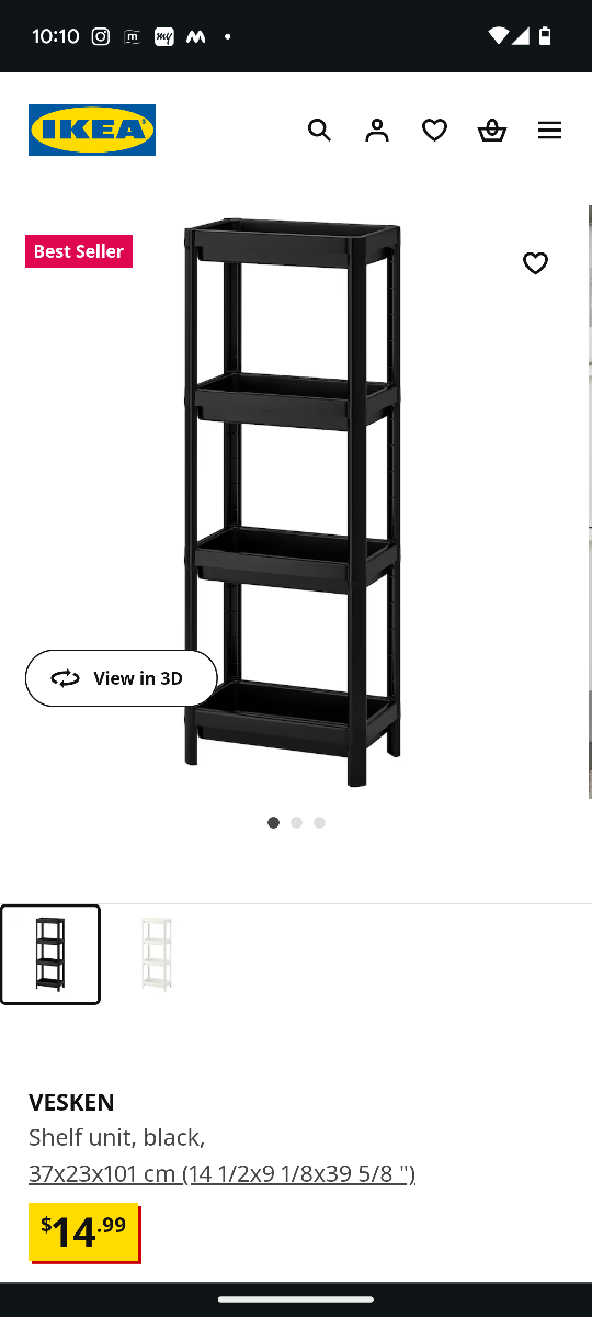 Ikea Black Shelf Unit - photo 2
