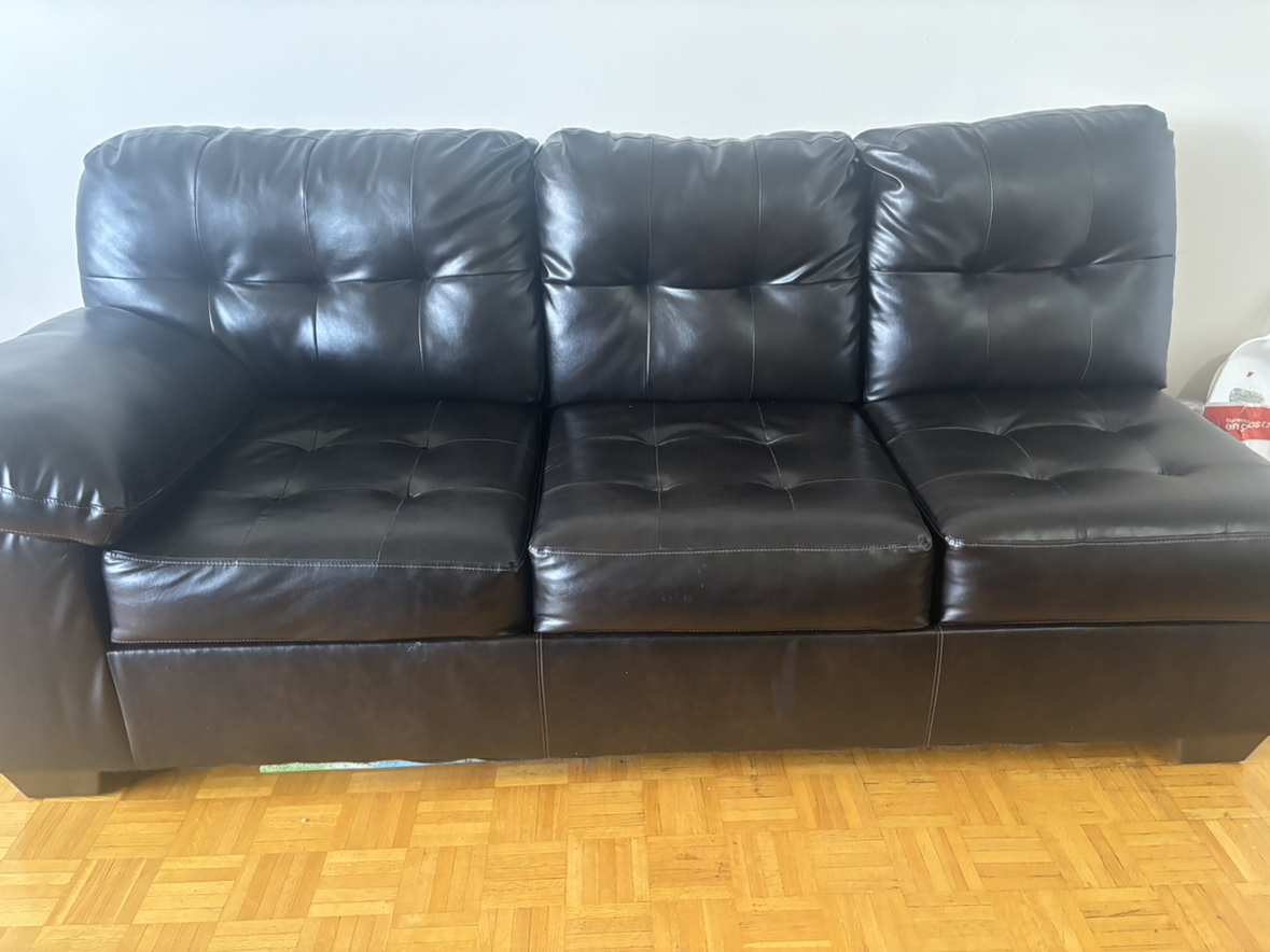 Ashley Black Leather Sectional Sofa - photo 3