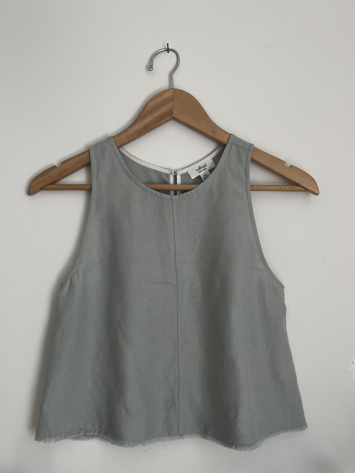 Aritzia Wilfred Octave Blouse Cropped Linen Blend Sleeveless