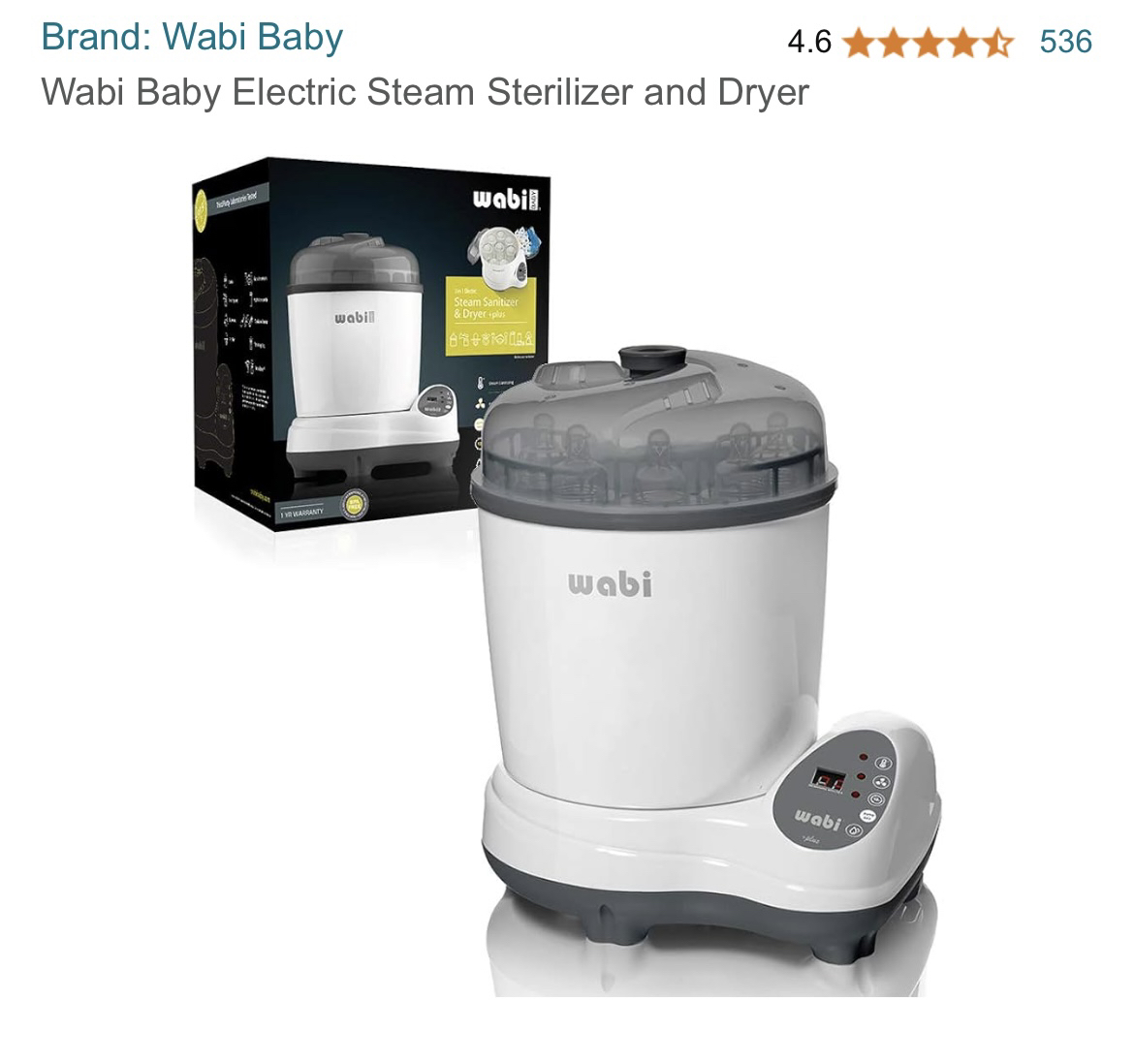 Wabi baby bottle steamer