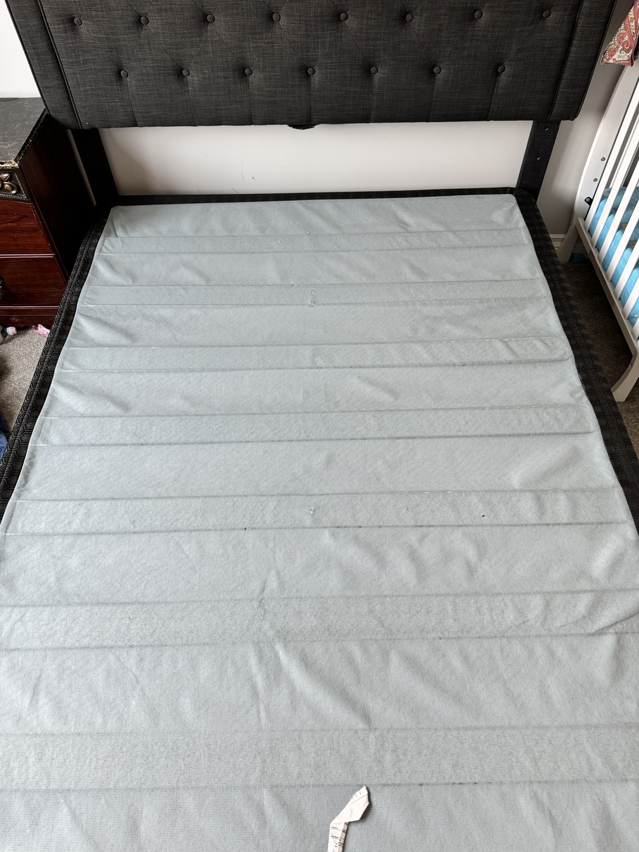 Queen Size Bed Frame with Box Spring and Mattress - photo 4