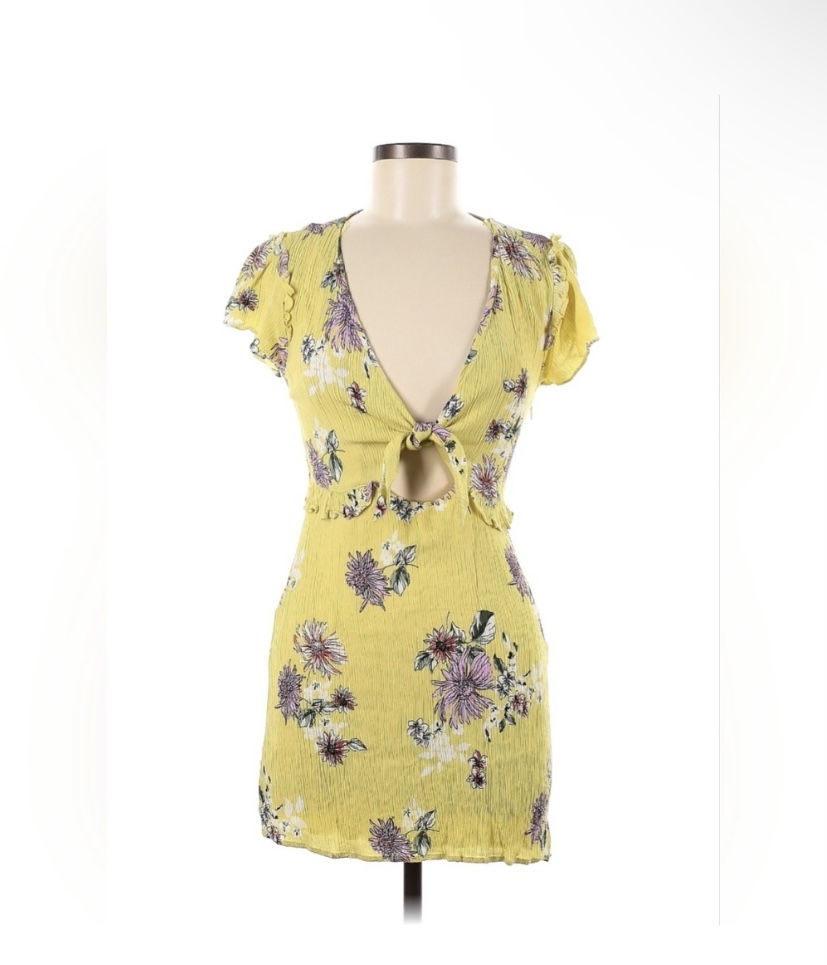 BLEUH CIEL 100% RAYON FLORAL OPEN BACK DRESS