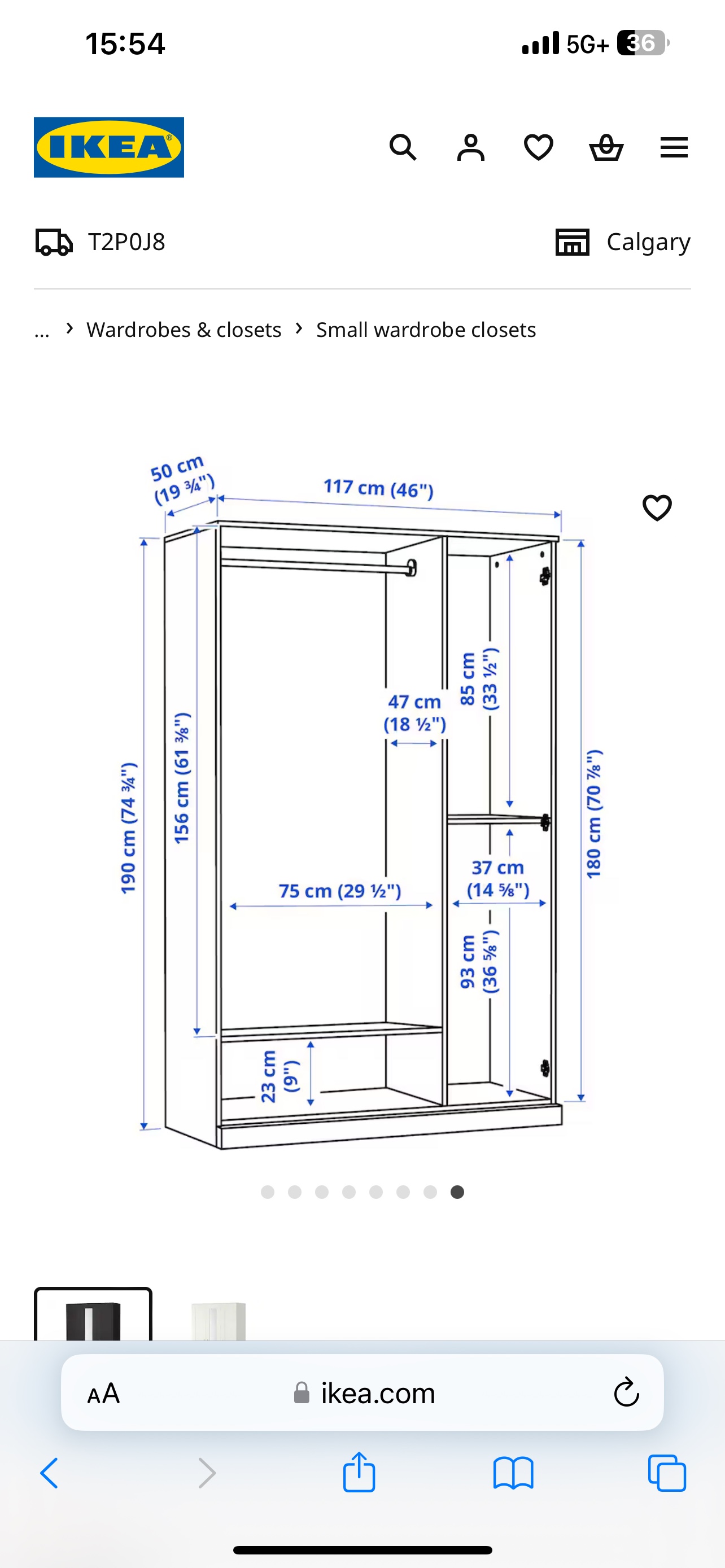 Black Wardrobe with Mirror - photo 3