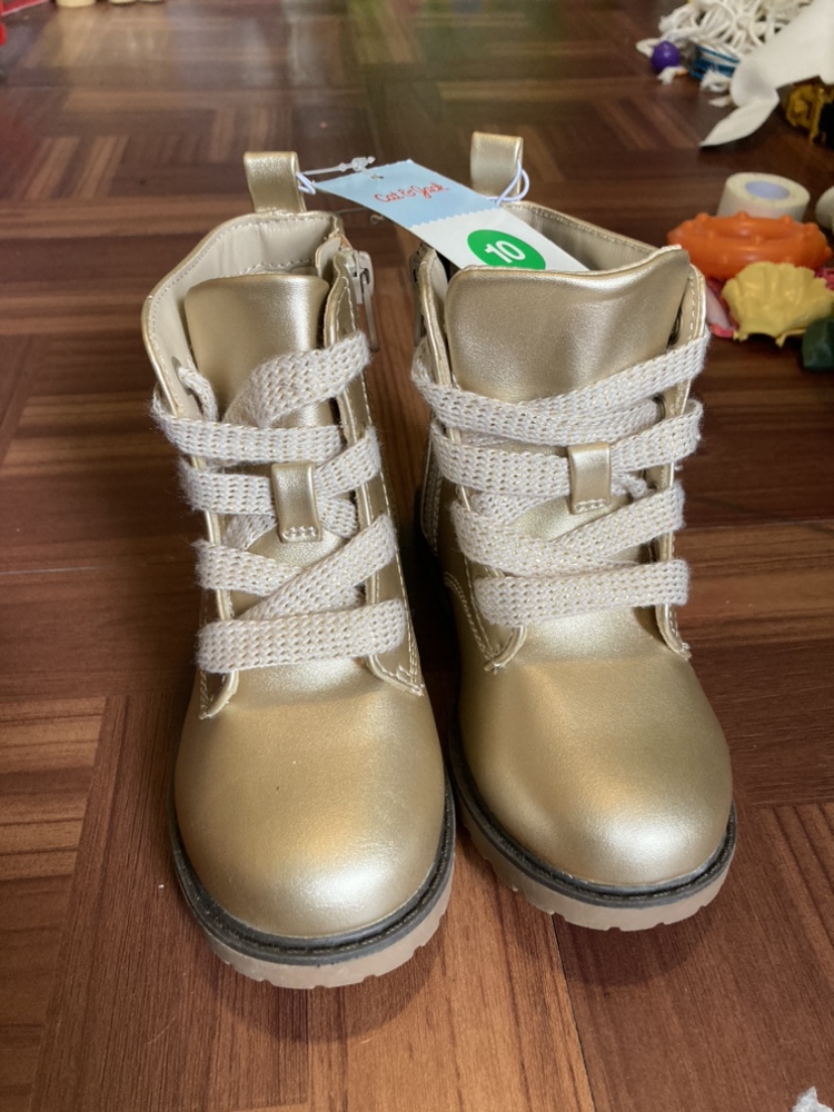 Cat & Jack Gold Boots Girls Sise 10 thumbnail