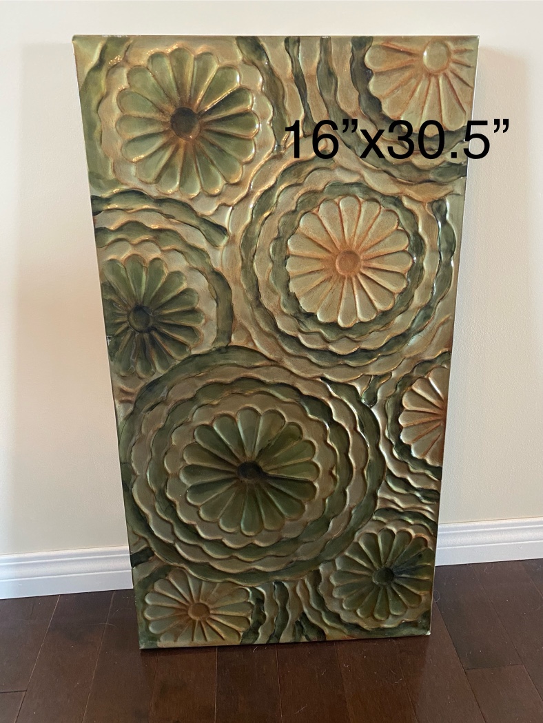 Green and Gold Floral Wall Decor