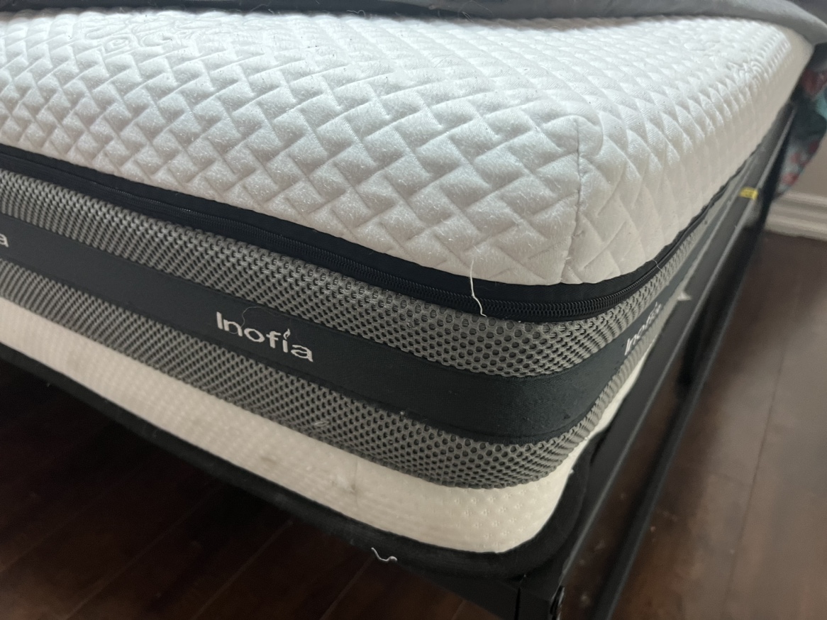 Moving sale- Queen mattress, Metal bed frame and mirror - photo 2