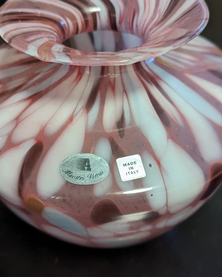 Maestri Vetrai Italian Art Glass Vase Azzurra Art Glass image indicator(2)