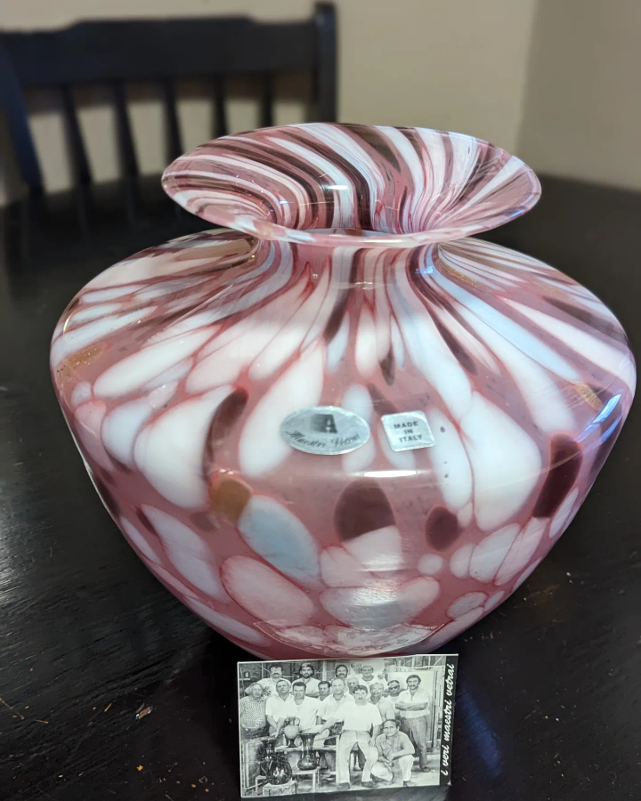 Maestri Vetrai Italian Art Glass Vase Azzurra Art Glass image indicator(6)