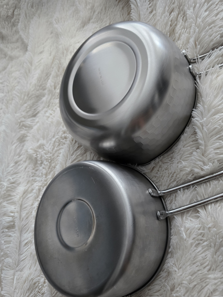Stainless Steel Pots x2 and strainer 18cm /15cm image indicator(2)