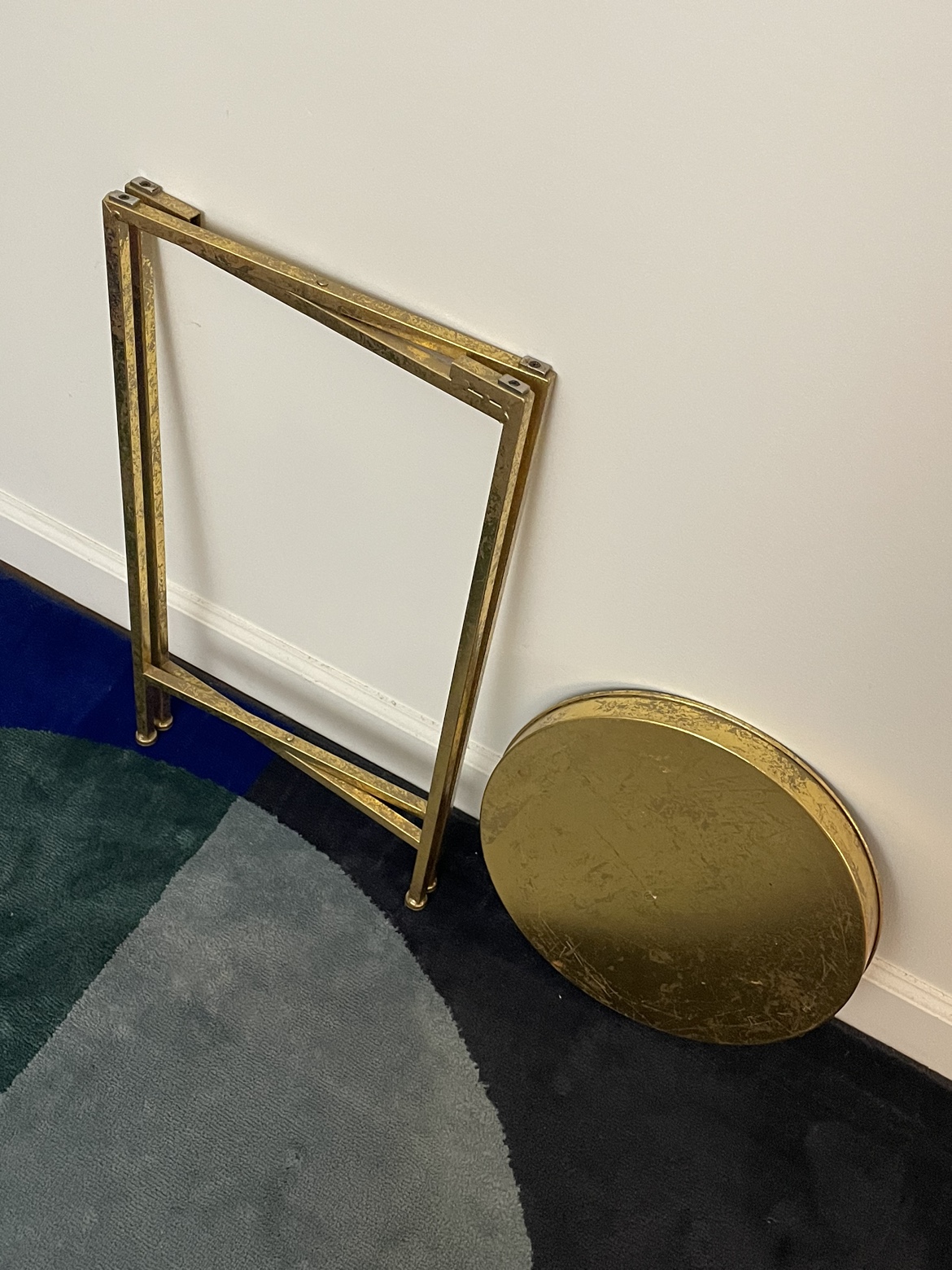 1 Gold & Black Round End Table - photo 2