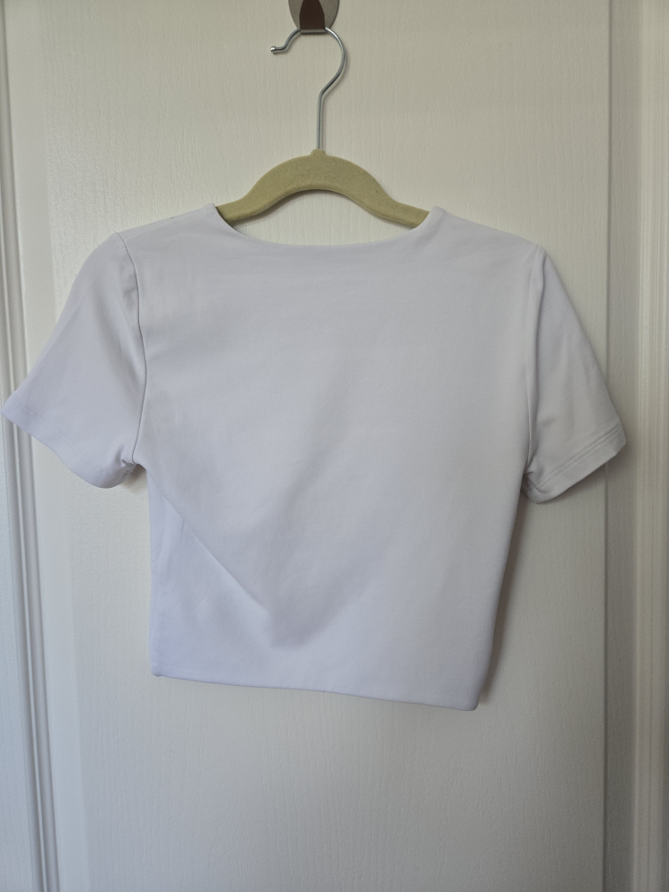 XXS Babaton Contour White Crop Top T-shirt image indicator(2)