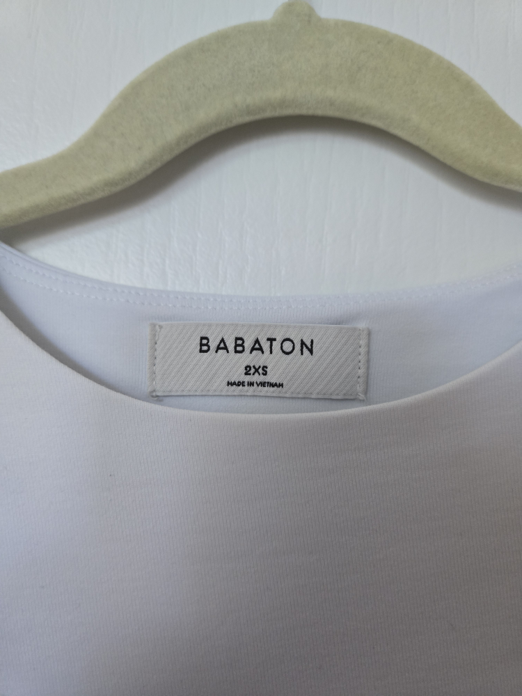 XXS Babaton Contour White Crop Top T-shirt image indicator(3)