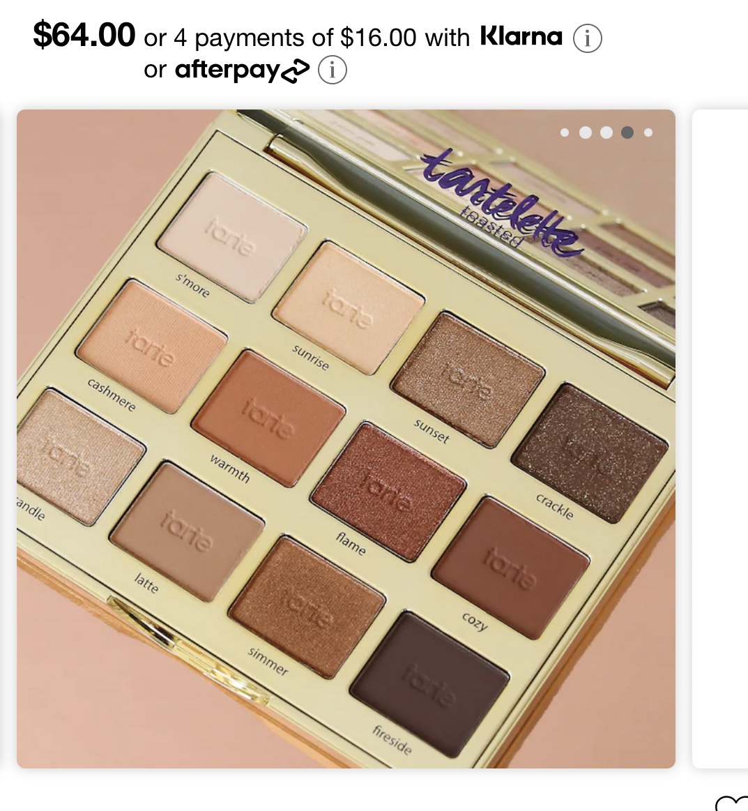 Tarte toasted eyeshadow palette makeup New in Box $40 image indicator(3)
