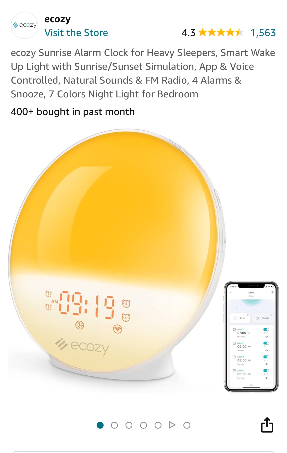Ecozy sunrise alarm clock - photo 2
