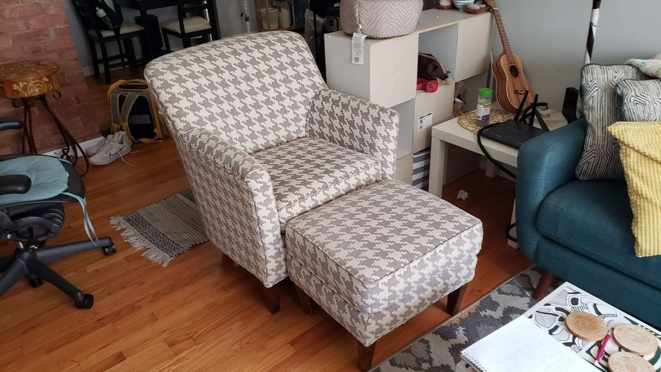 Armchair and Ottoman Set