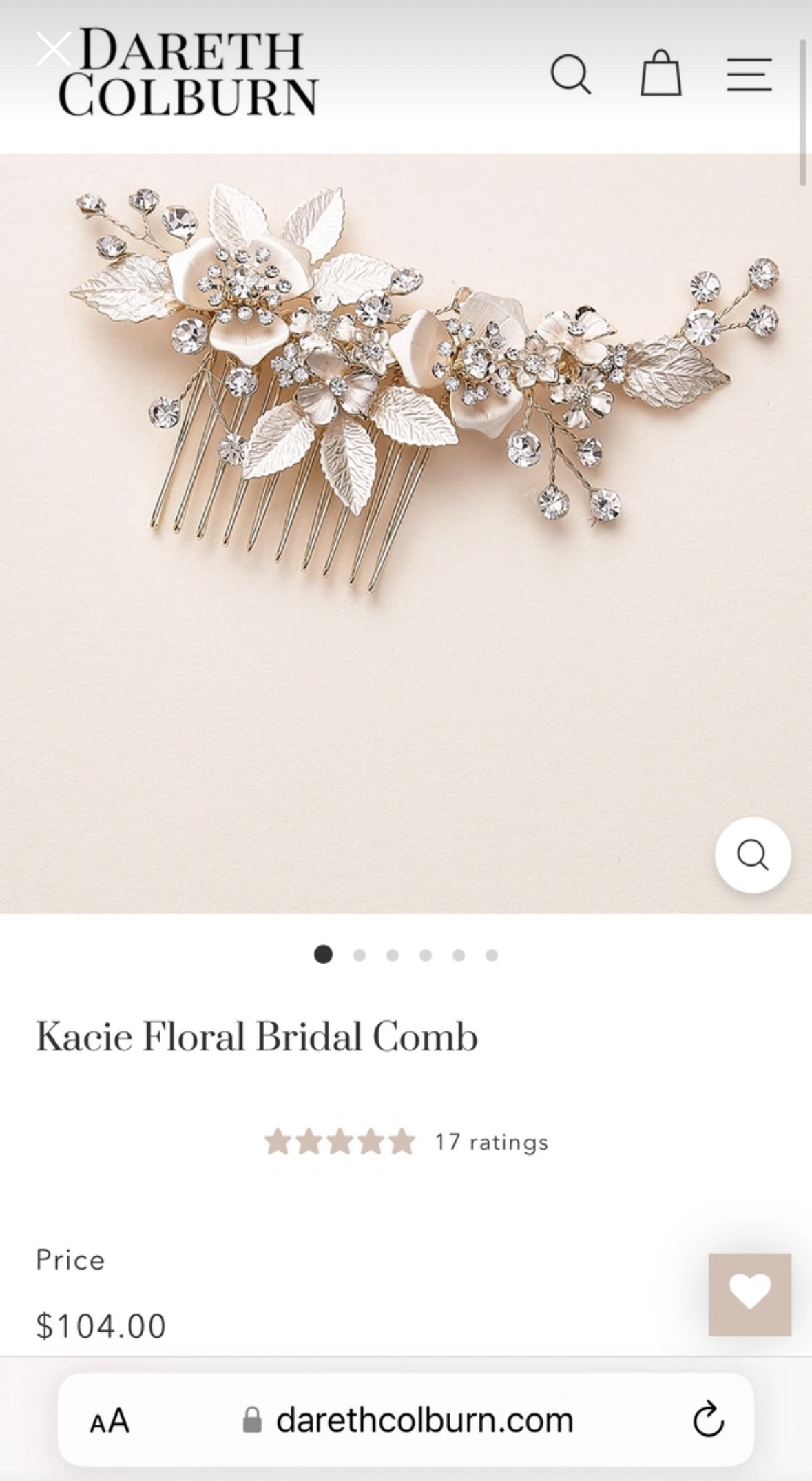 Floral Hair Comb image indicator(6)