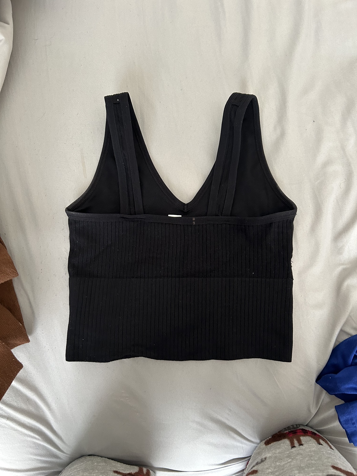 Black Ribbed Crop Top - photo 2