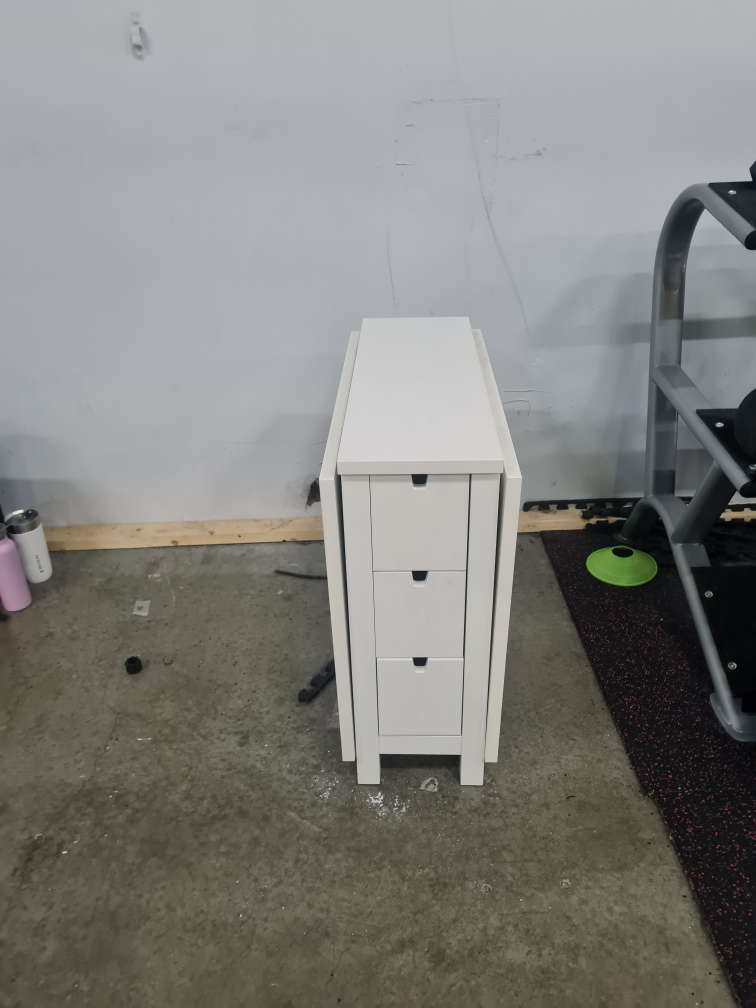 White Folding Table with Drawers - photo 2