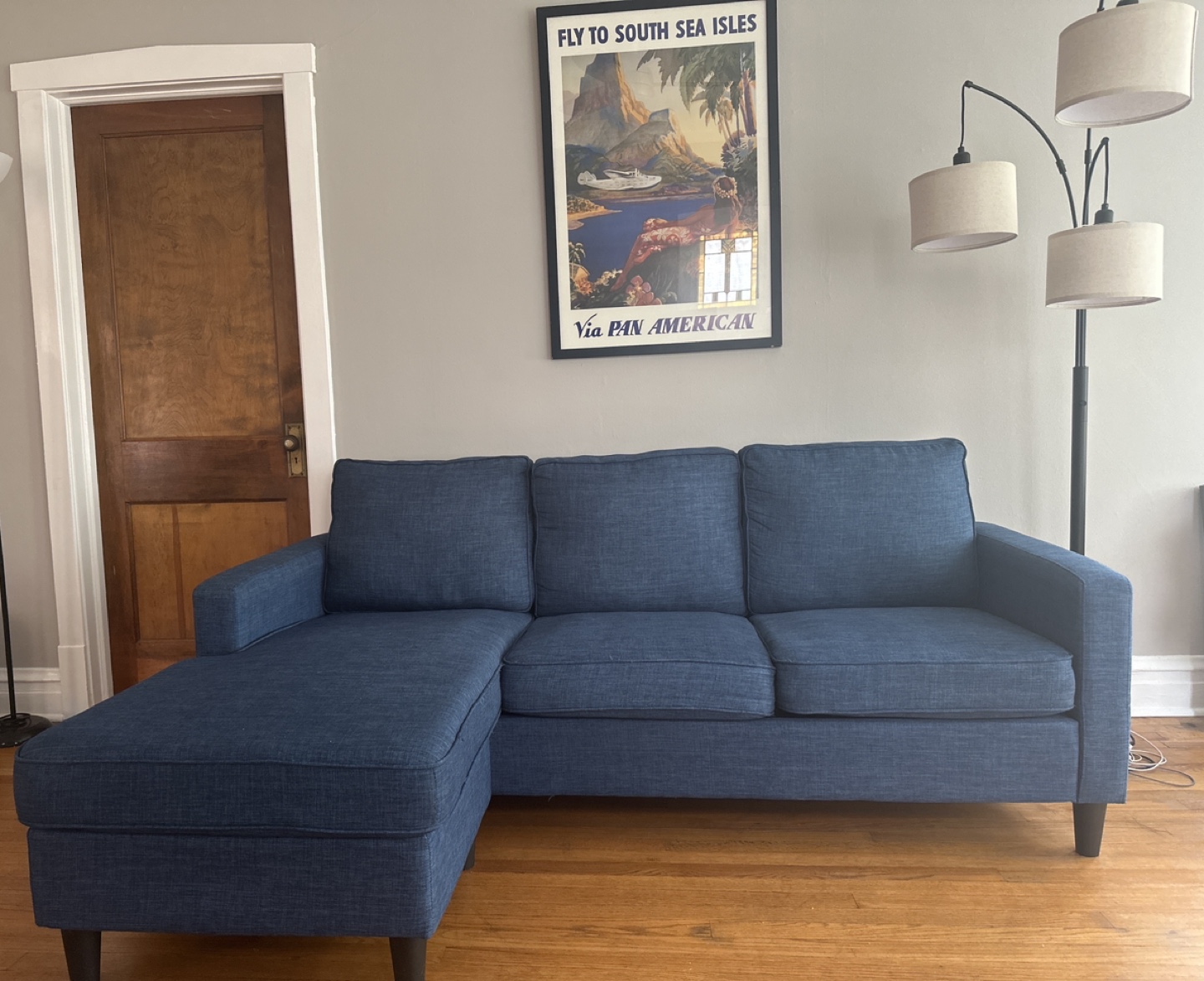 Small Blue Sectional w/pillows - photo 2