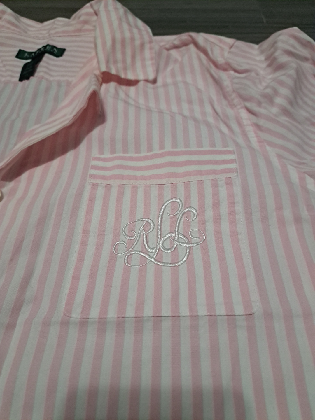 Lauren Ralph Lauren Pink Striped Button-Up Shirt Women's L/G - photo 4