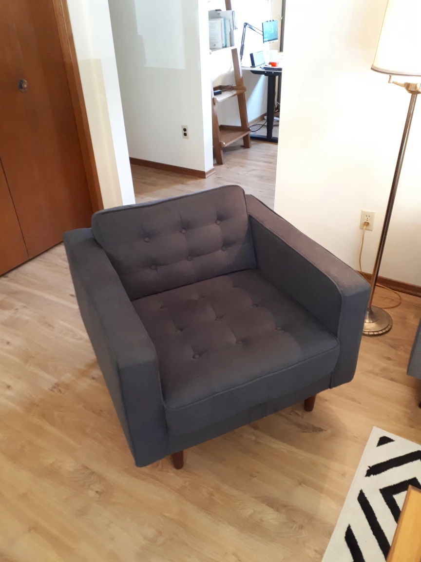 Deep Blue Danish Style Armchair Couch