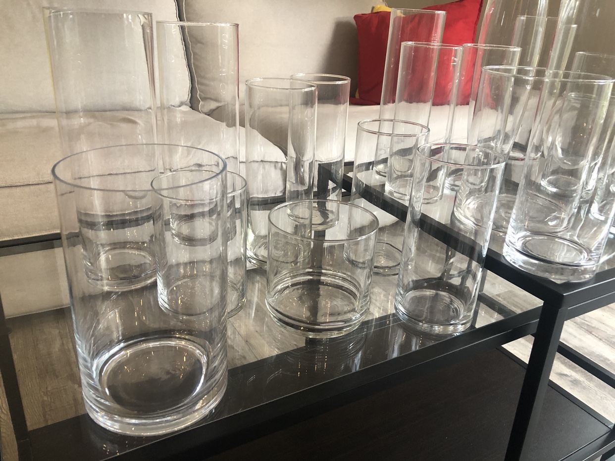 Assorted Glass Vases, Hurricane vases, wedding 21 piece image indicator(2)