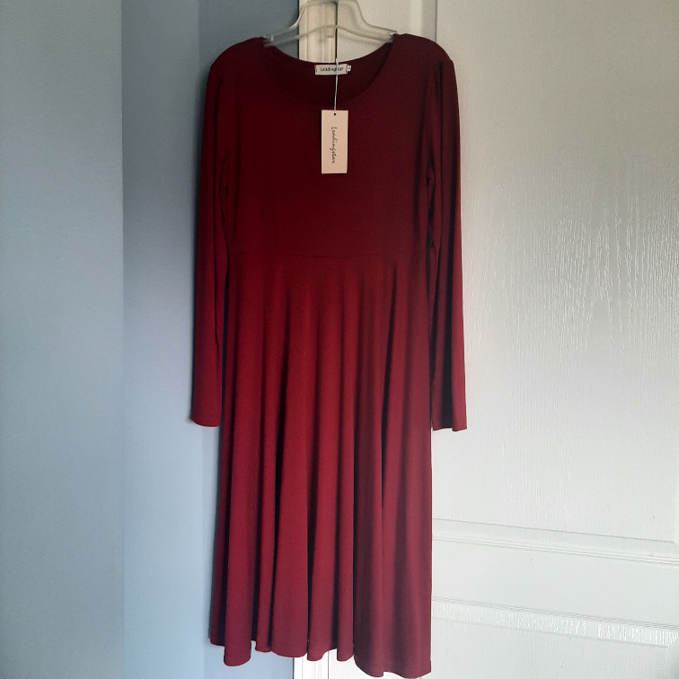 Long Sleeve Burgundy Dress