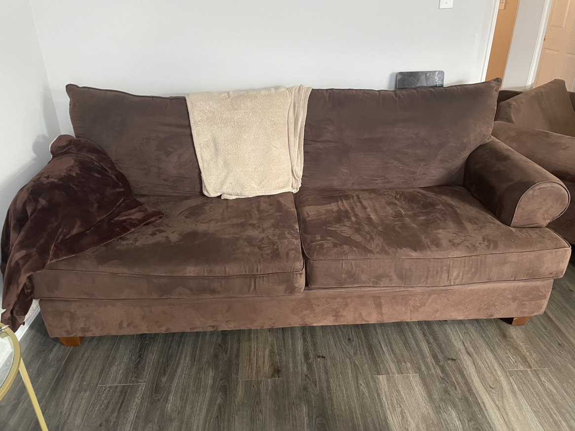 Chocolate brown sofa only - photo 3