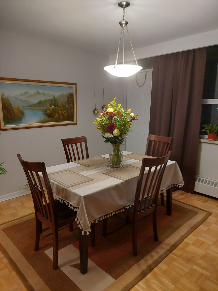 cherrywood dining table with 4 chairs