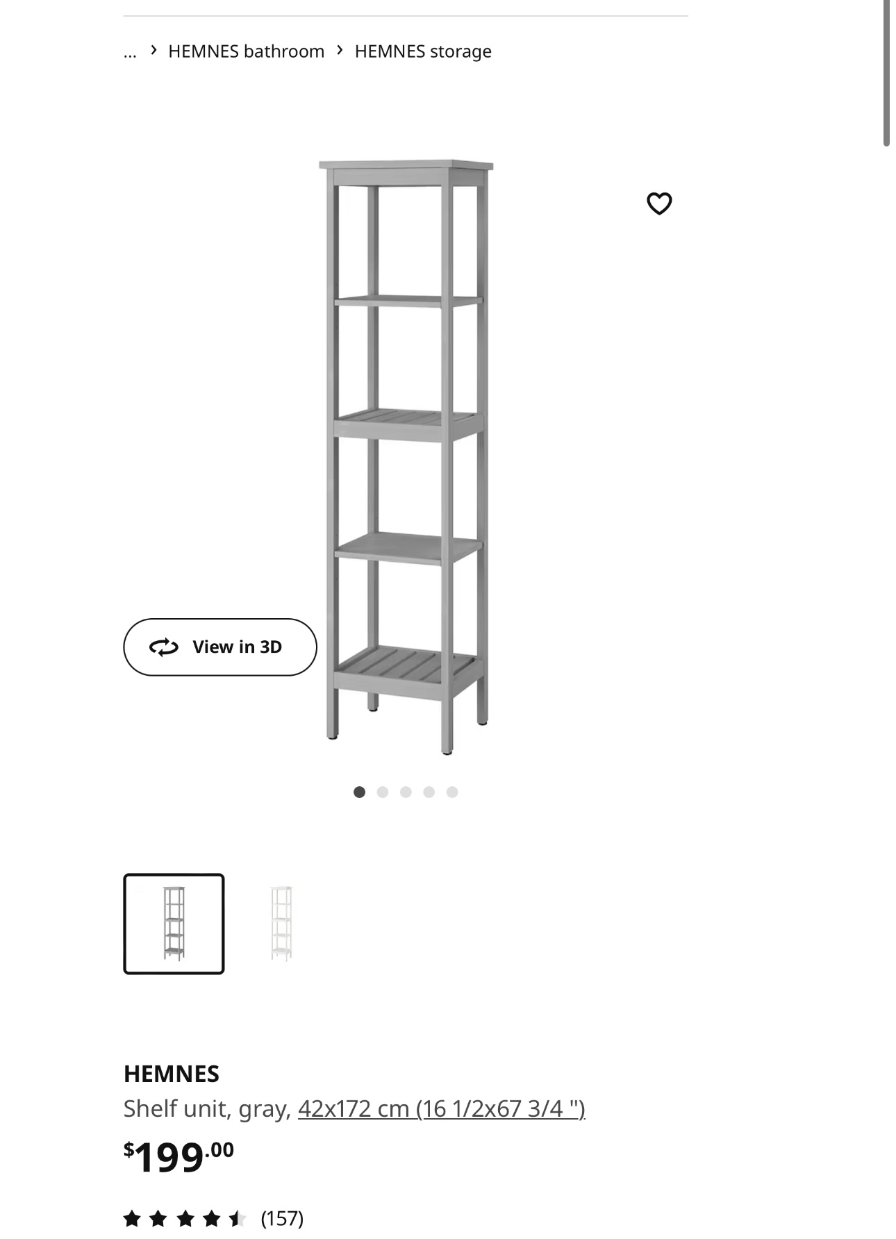 HEMNES IKEA Shelf unit - Gray - photo 2