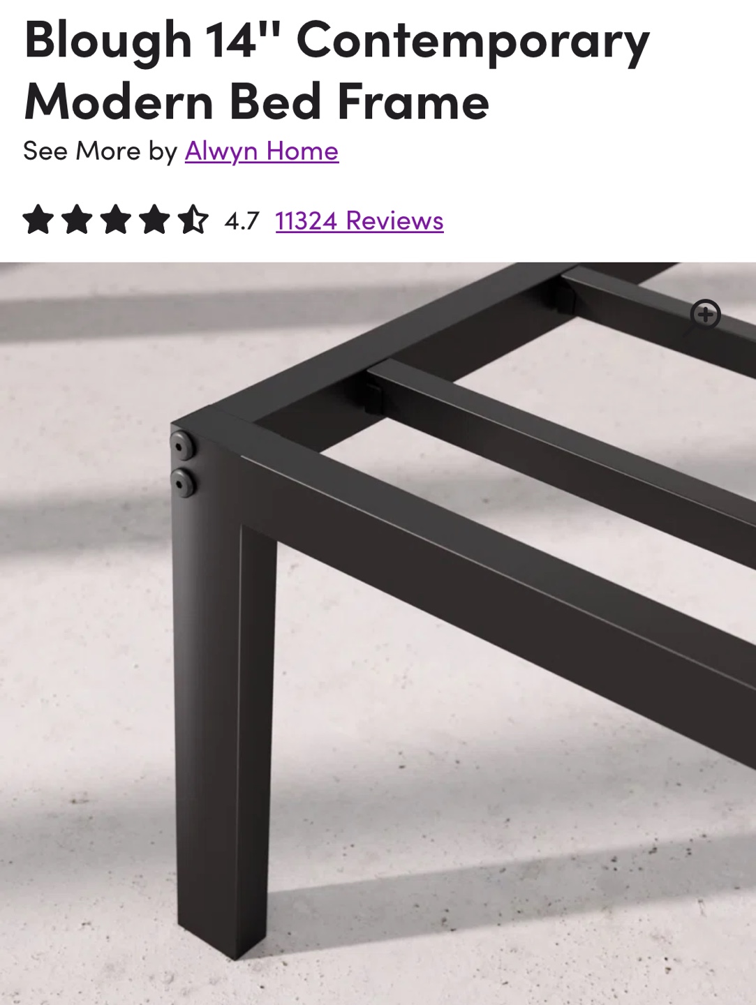 Queen platform bed frame (metal) - photo 4