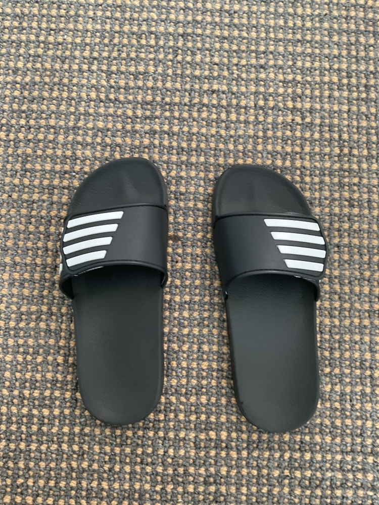 Black and White Stripe Slides