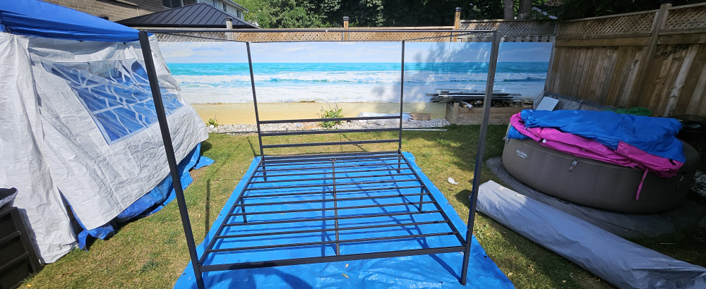 king size frame with canopy Metal and Bolt