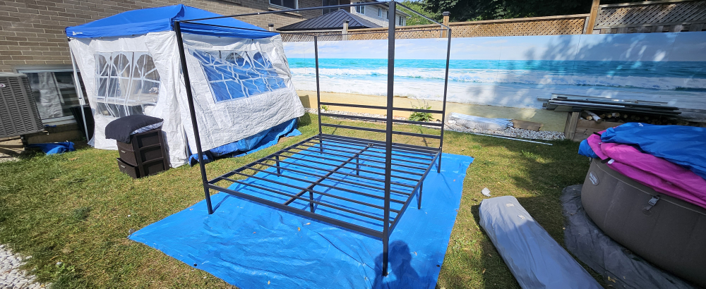 king size frame with canopy Metal and Bolt - photo 3