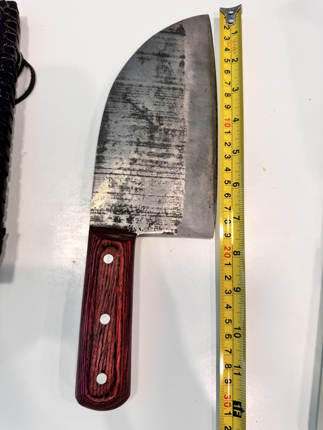 Large chipper Knife with Leather Sheath - photo 2