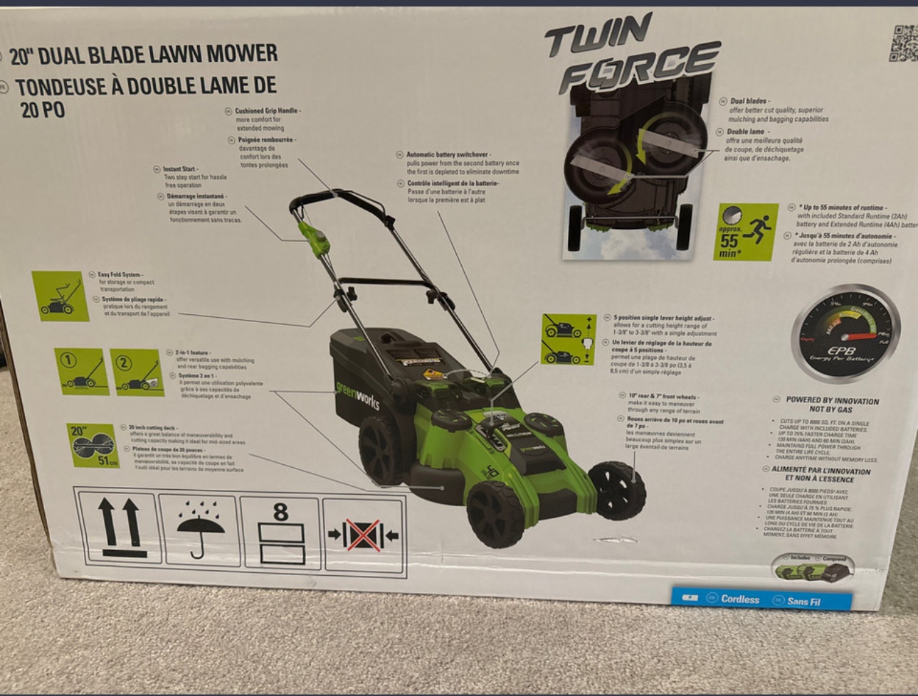 GreenWorks 20" Dual Blade Lawn mower - photo 5