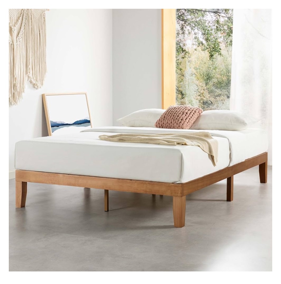 Mellow 12" Solid Wood Platform Bed Frame Queen Size