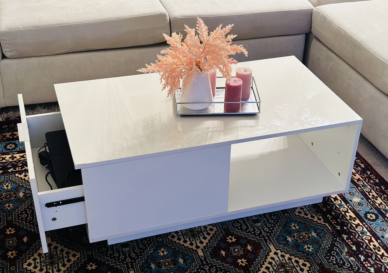White glossy finish Coffee table