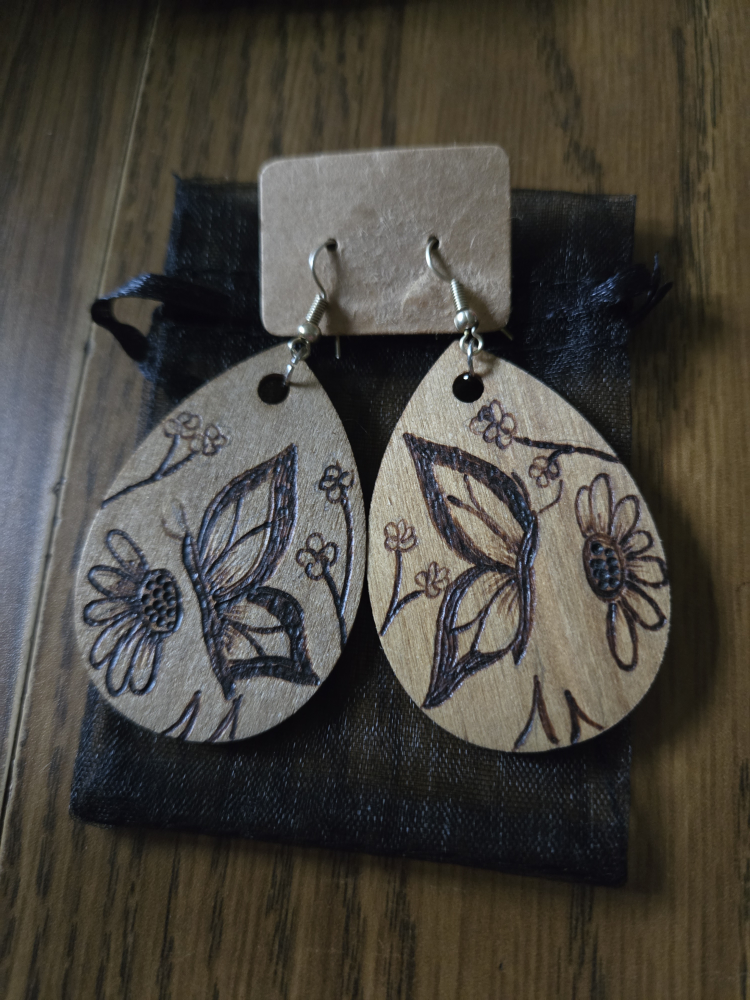 Wooden Dangle Earrings Handcrafted image indicator(3)