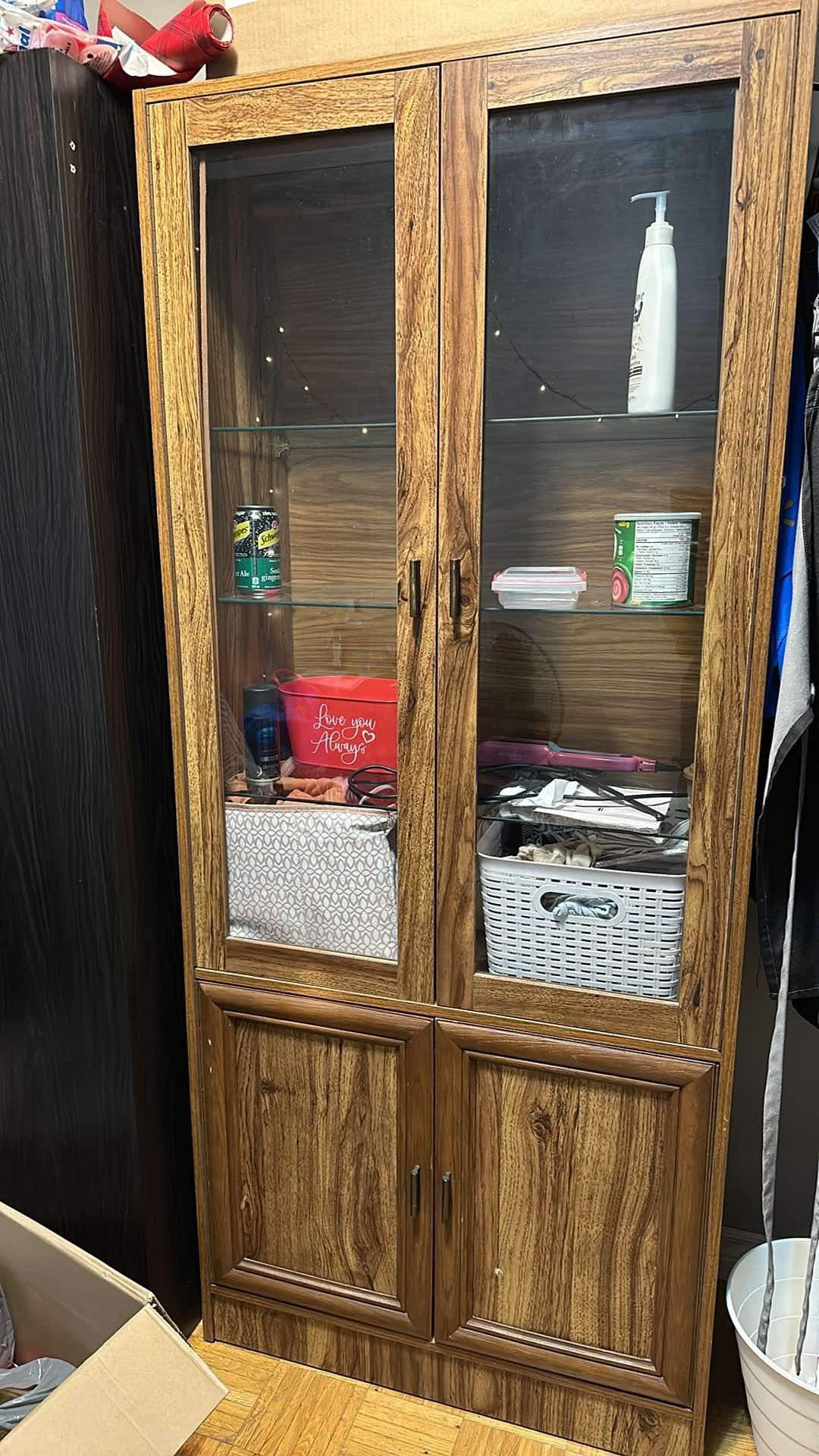 Wooden Cabinet with Glass Doors - photo 2