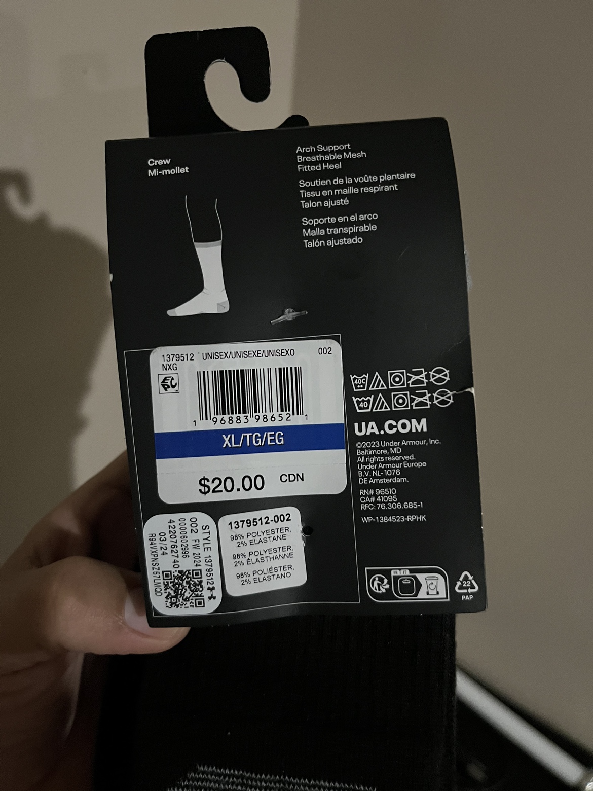 Under Armour socks 3 pairs image indicator(2)