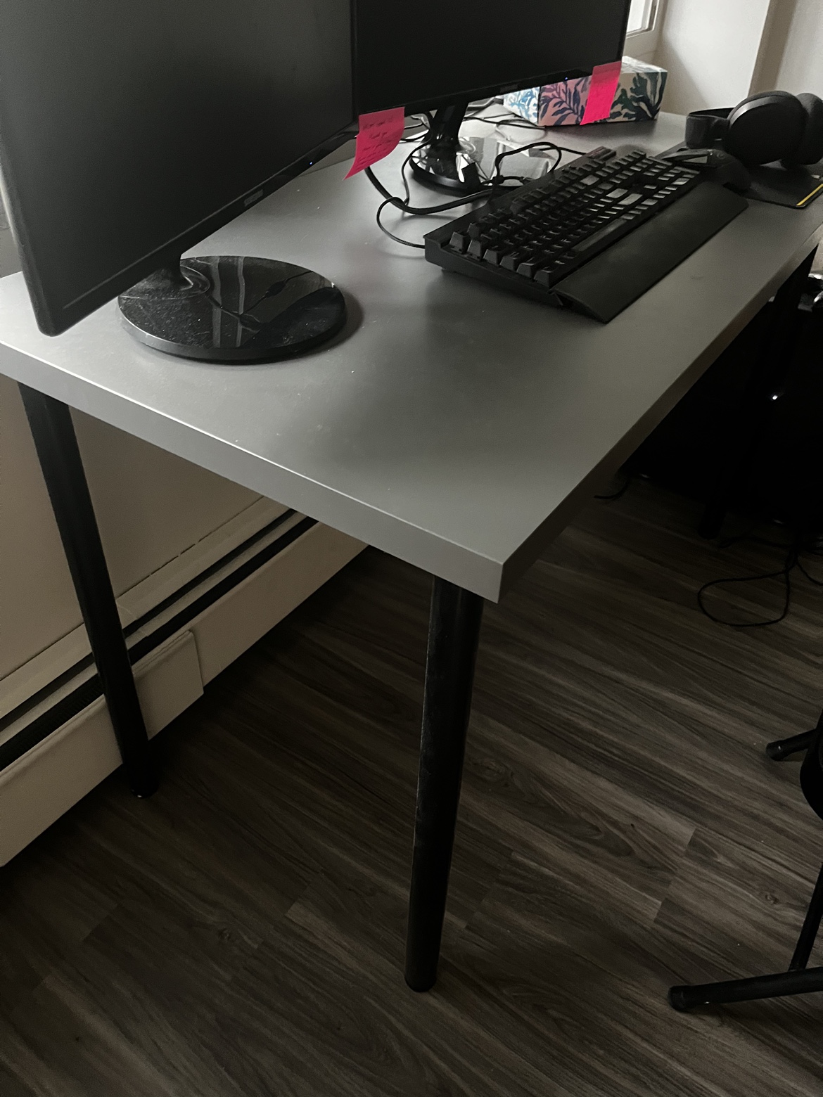 Grey ikea desk